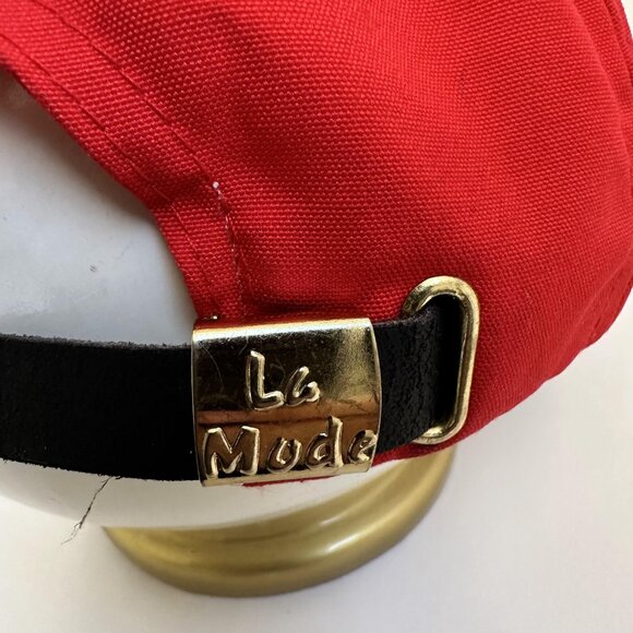 Vintage Wind Song Hat with Rope La Mode Leather Adjustable Strap Cap Made in USA - Picture 7 of 10